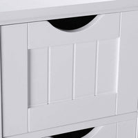 Mobile Bagno 4 Cassetti + Anta Mobiletto Cassettiera Legno MDF Bianco 55x81cm