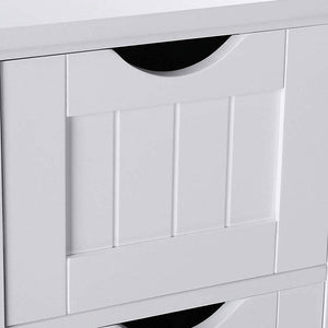 Mobile Bagno 4 Cassetti + Anta Mobiletto Cassettiera Legno MDF Bianco 55x81cm