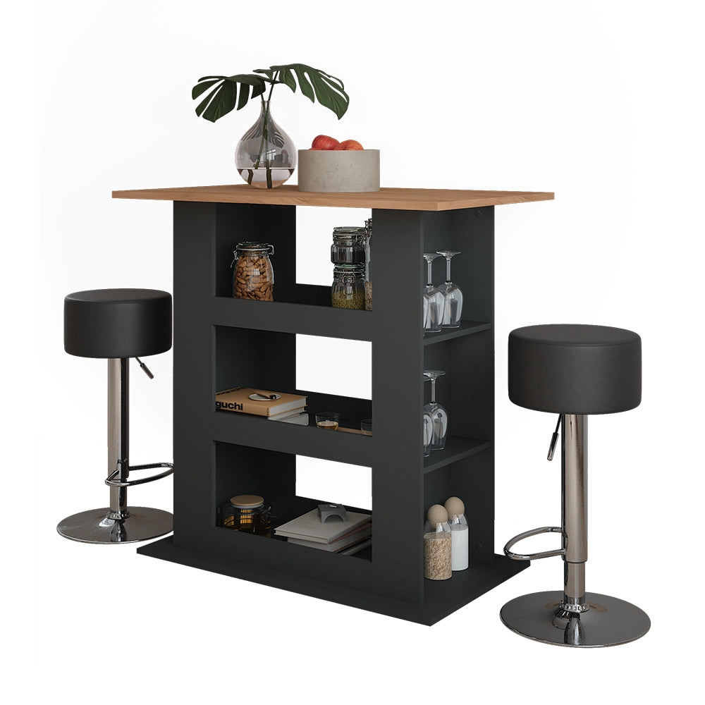 Vicco tavolo bar con sgabelli Quercia dorata/antracite 110 x 65 cm con 2 sgabelli da bar