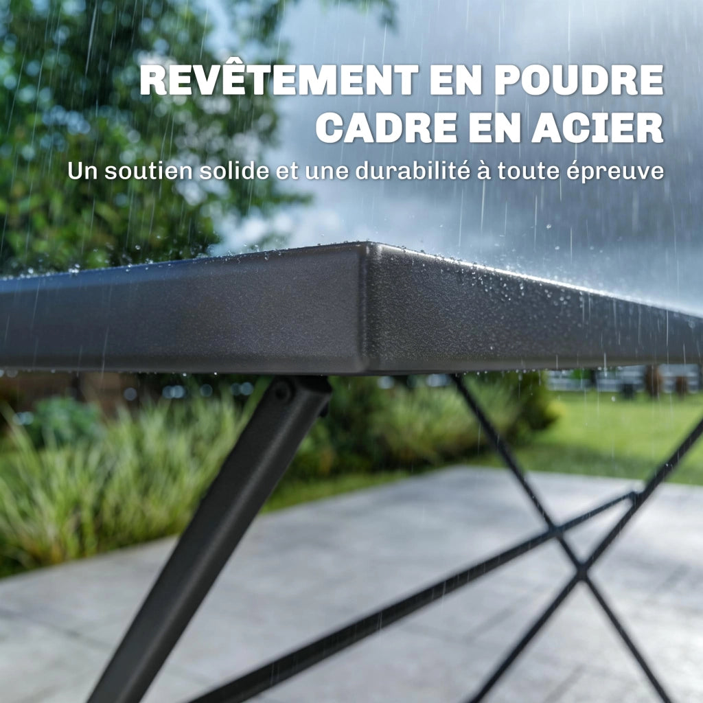 Set Tavolo e Sedie da Giardino Pieghevoli ¨C zephmum ¨C Grigio Polipropilene 5 Pezzi