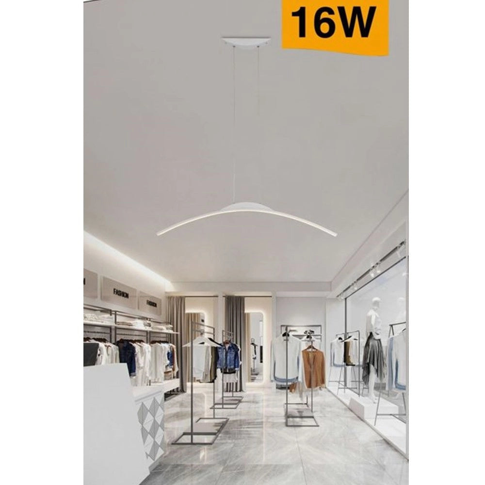 Trade Shop - Lampadario Da Soffitto A Sospensione Led 16w Curvato Luce 3000k 6500k 4000k B68-b -