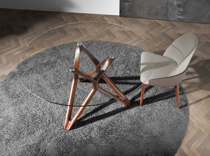 Sedia da pranzo in frassino e similpelle