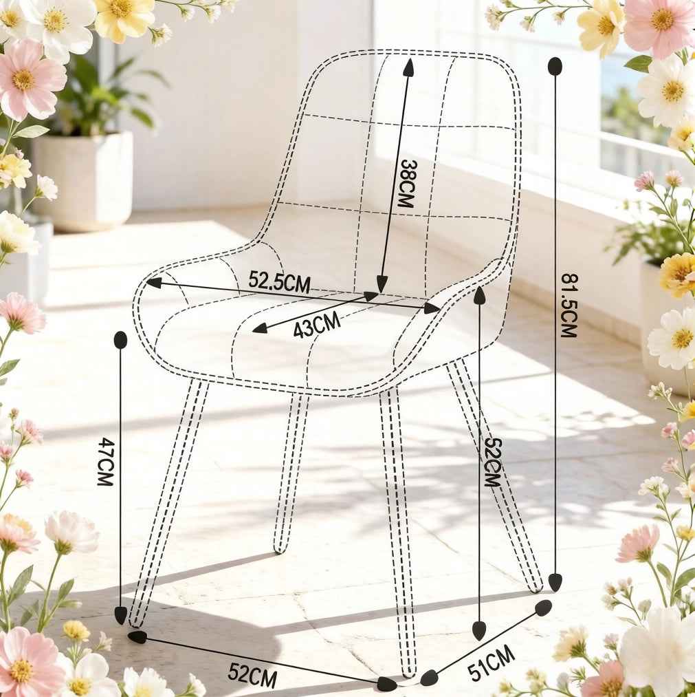 Set di 4 sedie da pranzo in velluto grigio scuro