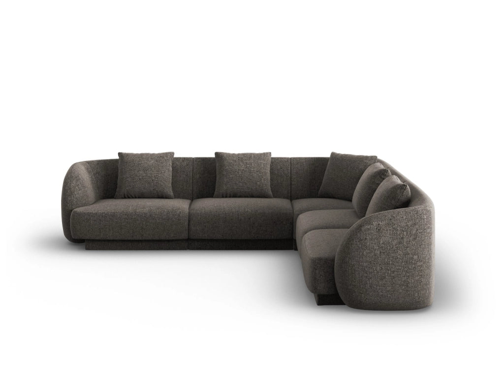 Cosmopolitan Design - Divano angolare reversibile "Tulum" 5 posti in ciniglia grigio 