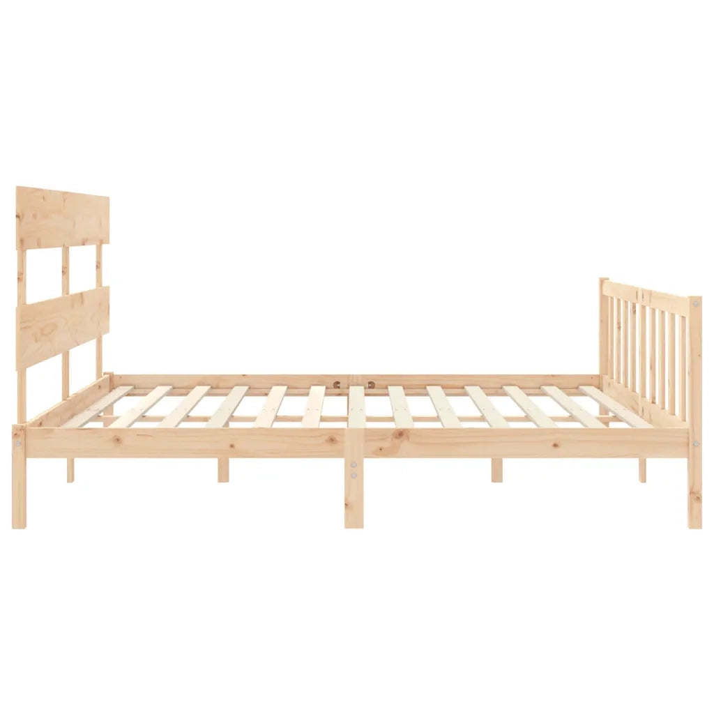 Giroletto senza Materasso-Struttura Letto 200x200 cm in Legno Massello di Pino 815826