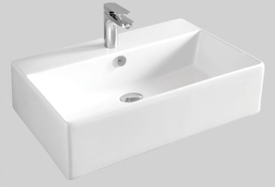 Lavabo sospeso appoggio 1 foro QUADRO 65 Art ceram
