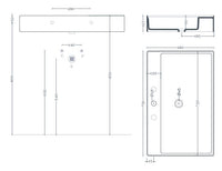 Lavabo sospeso/appoggio 1foro 75x48 bianco Scalino-Art ceram