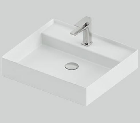 Lavabo sospeso/appoggio 1foro 55x48 bianco Scalino-Art ceram