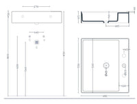 Lavabo sospeso/appoggio 1foro 55x48 bianco Scalino-Art ceram