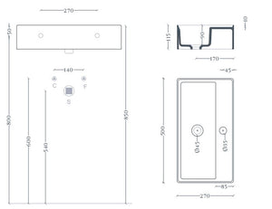 Lavabo sospeso/appoggio 50x27 bianco lucido Scalino-Art ceram