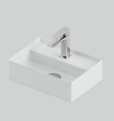 Lavabo sospeso/appoggio 38x27 bianco lucido Scalino-Art ceram