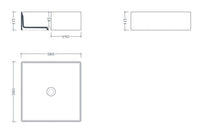 Lavabo appoggio 38x38 bianco lucido Scalino-Art ceram