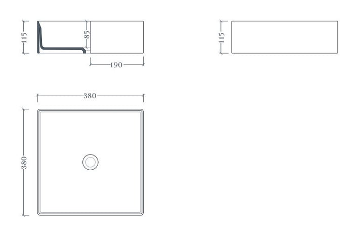 Lavabo appoggio 38x38 bianco lucido Scalino-Art ceram
