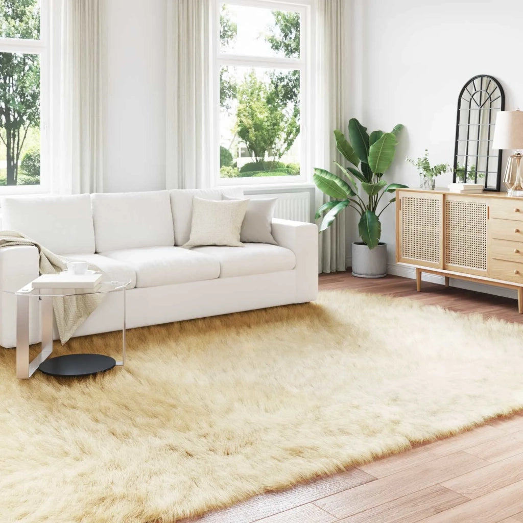 Tappeto in finta TAFALLA Crema 200 x 280 cm Poliestere