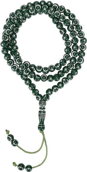 Decorazione per Moschea - 99 Perle - Rosso - Verde - Decorazione Luna/Stelle - 49 cm di Lunghezza - Resistente allo Scoppio