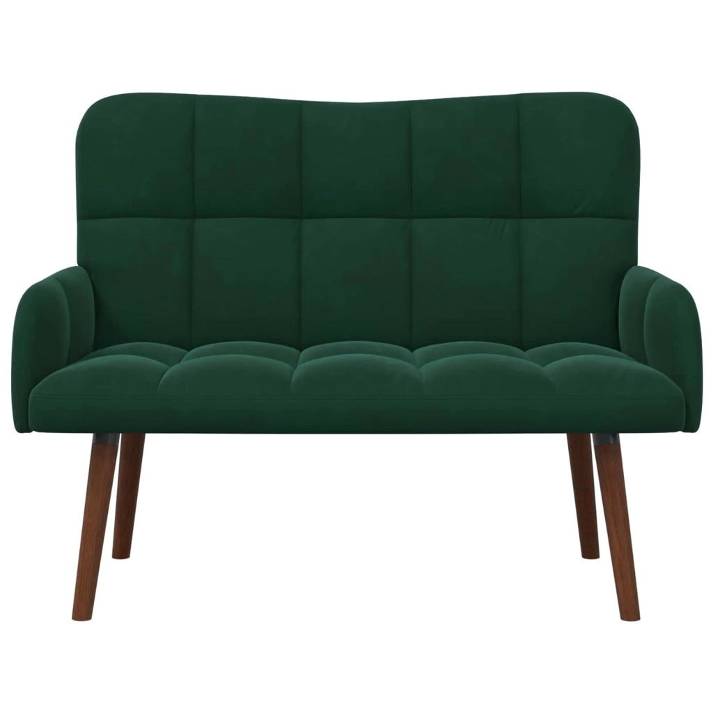 Sofa a Due Posti Verde Scuro 115 x 61 x 87 cm Velluto