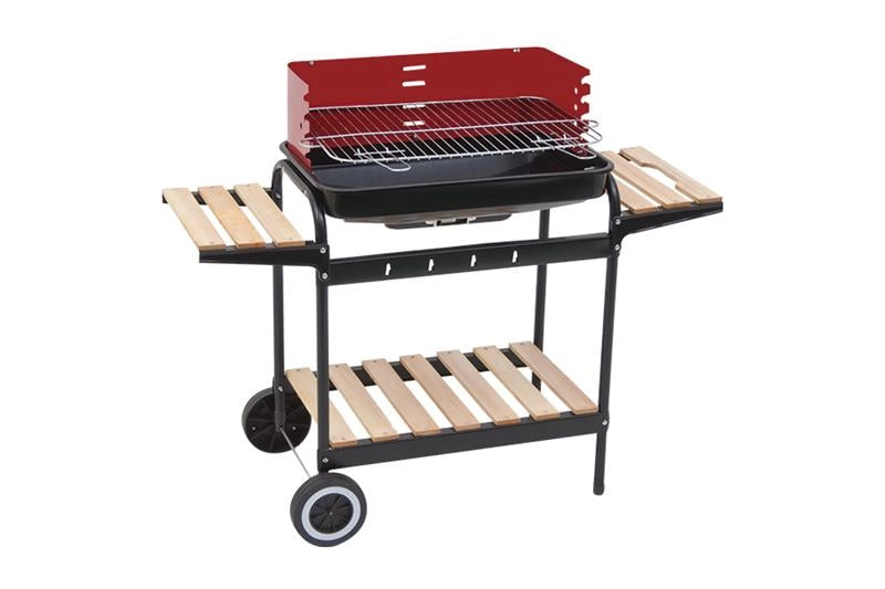 MAURY'S BARBECUE RETTANGOLARE CON RIPIANI IN LEGNO 85 X 45 X 105 CM OKX