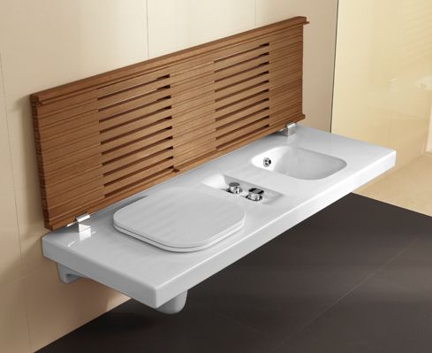 Vaso+Bidet monoblocco integrati - Panca G-Full - Hatria Tipo e Dimens: 140 dx