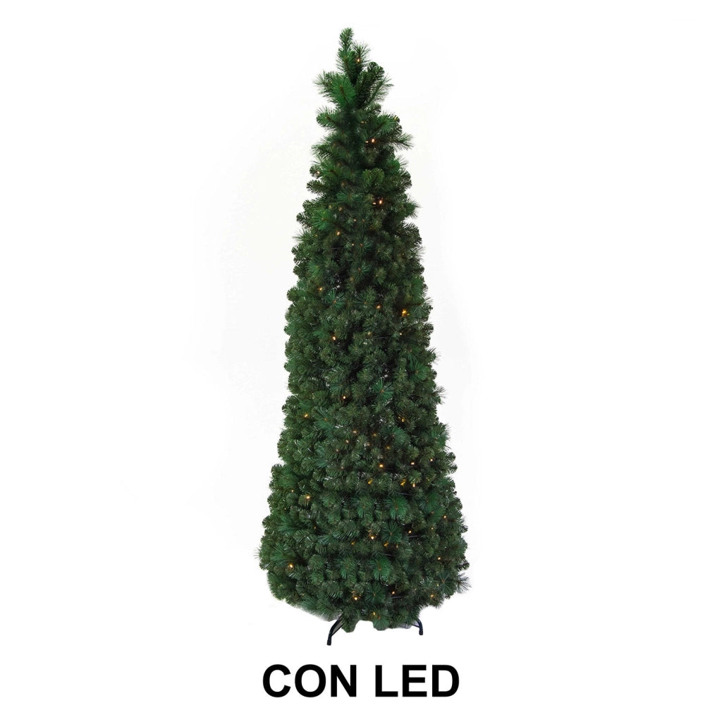 Albero di Natale Artificiale Pieghevole 180 cm 793 Rami con Luci LED Verde