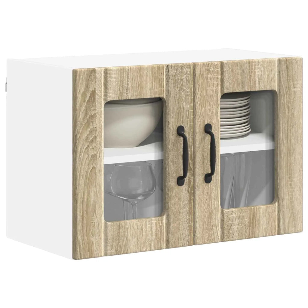 Mobile in vetro da parete LUCCA 2 pcs Rovere Sonoma