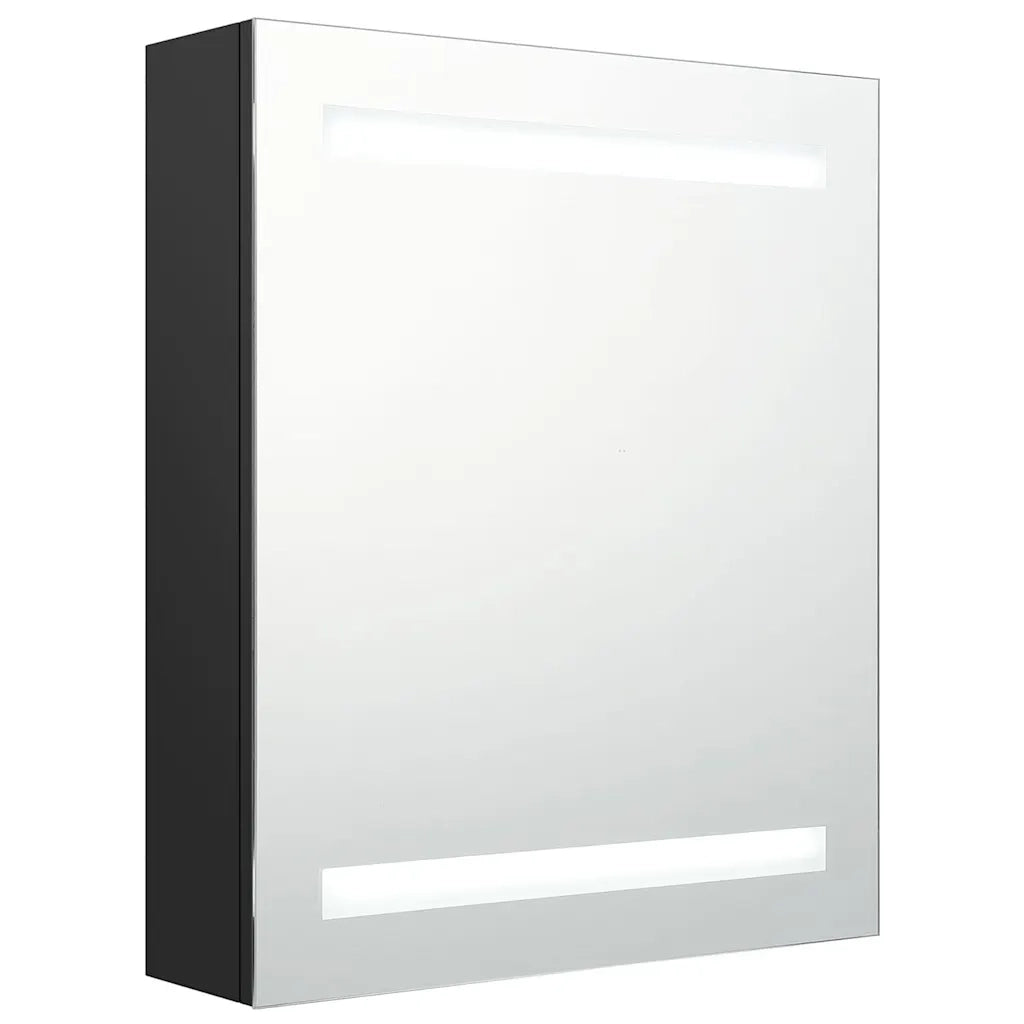 Armadietto a Specchio | Armadio da bagno con LED Nero 50x14x60 cm in MDF