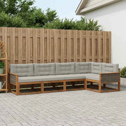 Set di divani da esterno 5 pz Naturale e Grigio chiaro 3382559