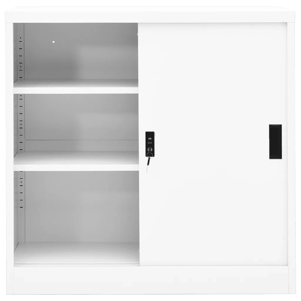 Armadio per Ufficio Anta Scorrevole Bianco 90x40x90cm Acciaio