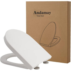 Sedile wc quadrato, coperchio per wc a sgancio rapido bianco con