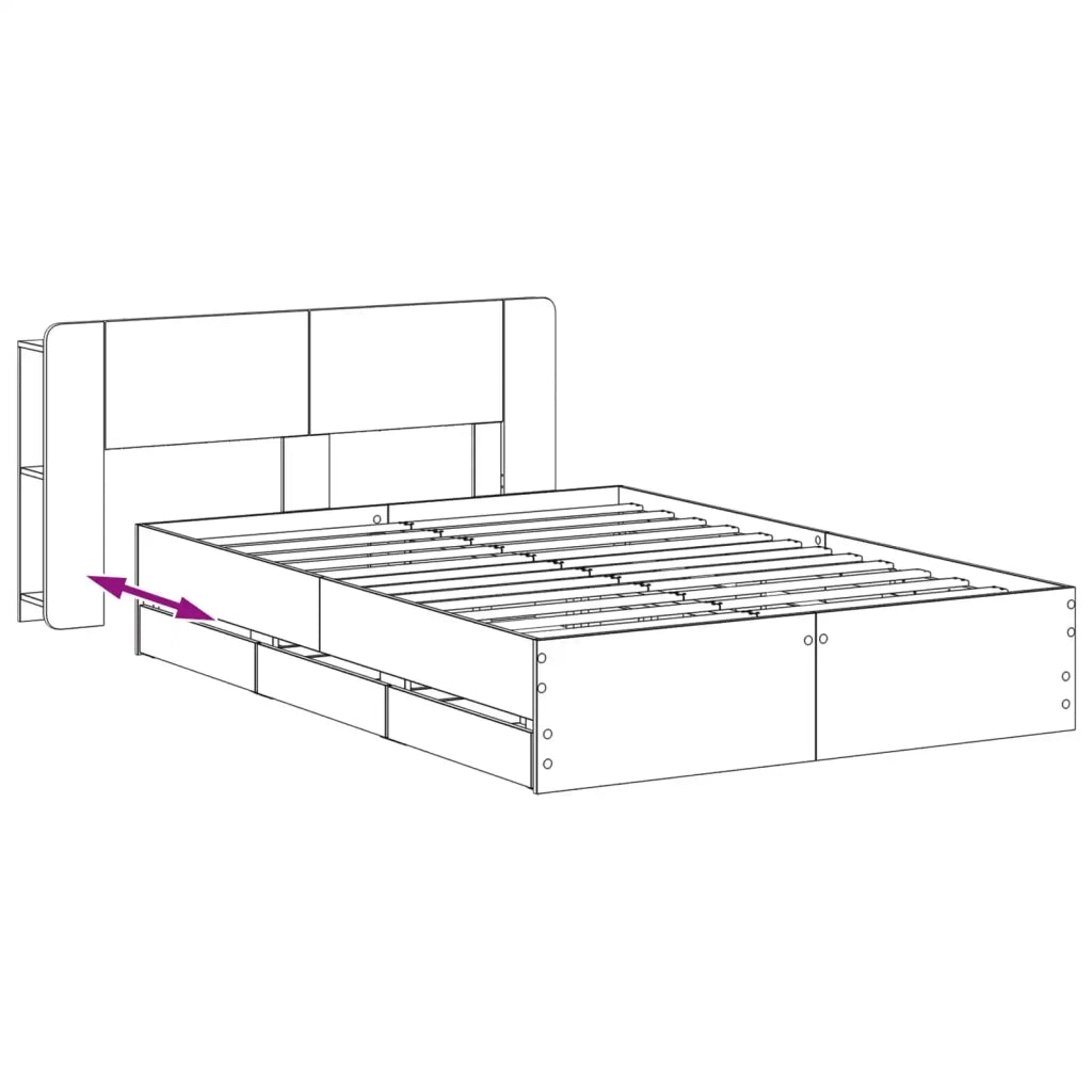 Struttura del letto con stoccaggio e testata Grigio Cemento 3433968