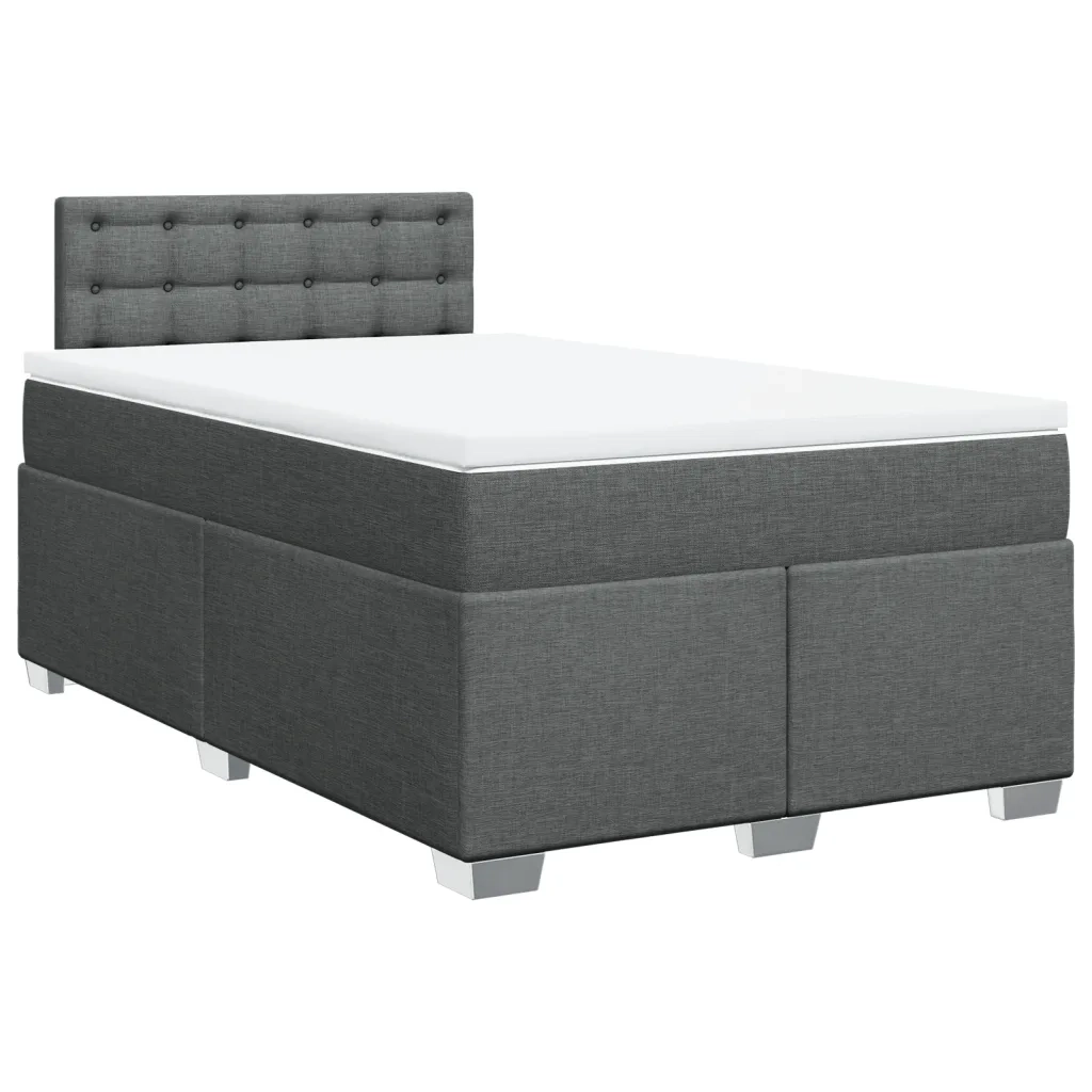 Giroletto a Molle con Materasso Grigio Scuro 120x190cm Tessuto