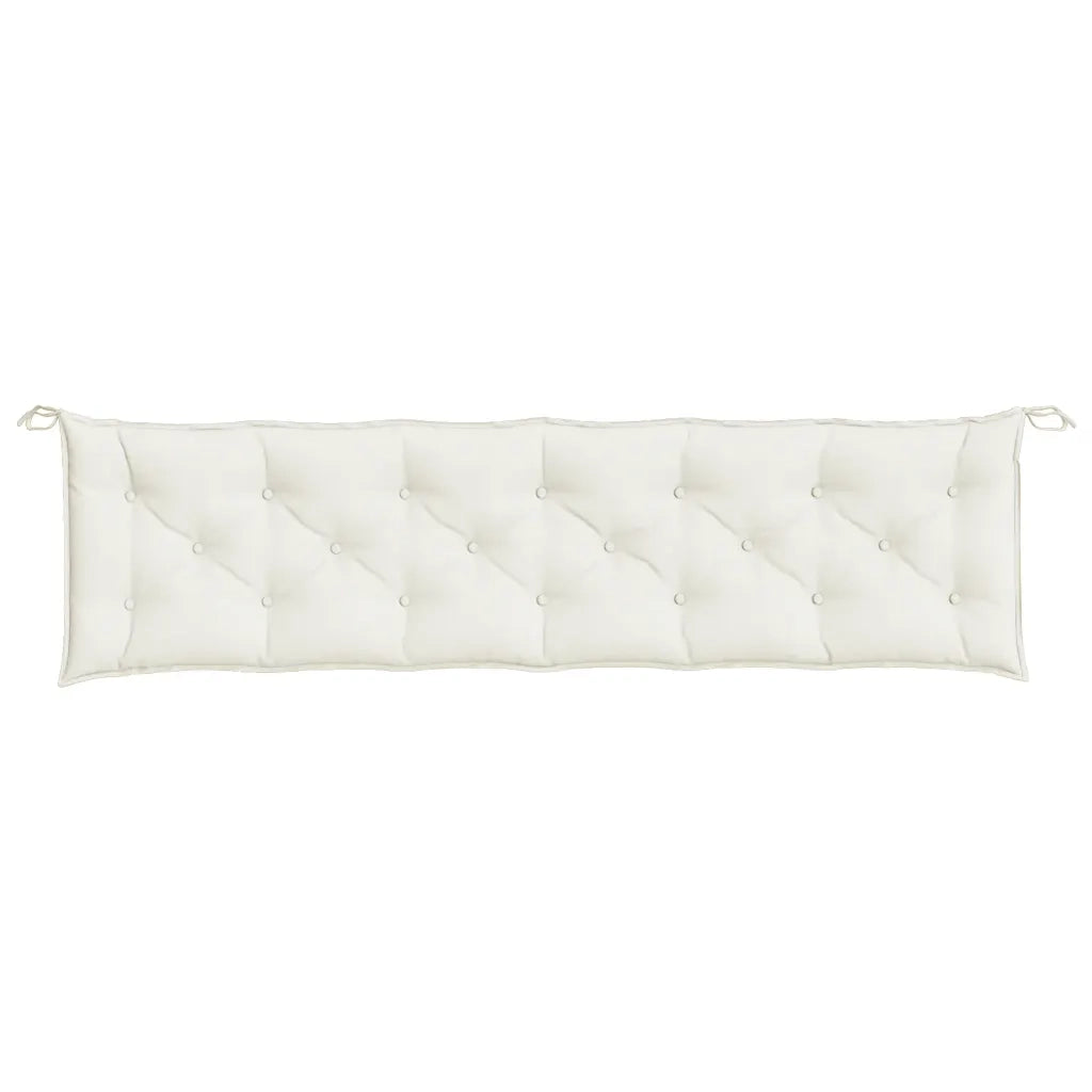 Cuscini Panca Giardino 2pz Crema MÃ©lange 200x50x7 cm Tessuto