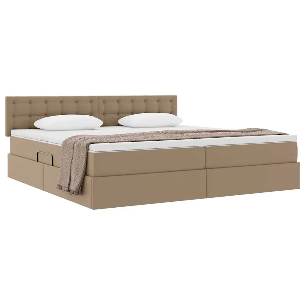 Letto con contenitore e materasso Cappuccino 200 x 200 cm
