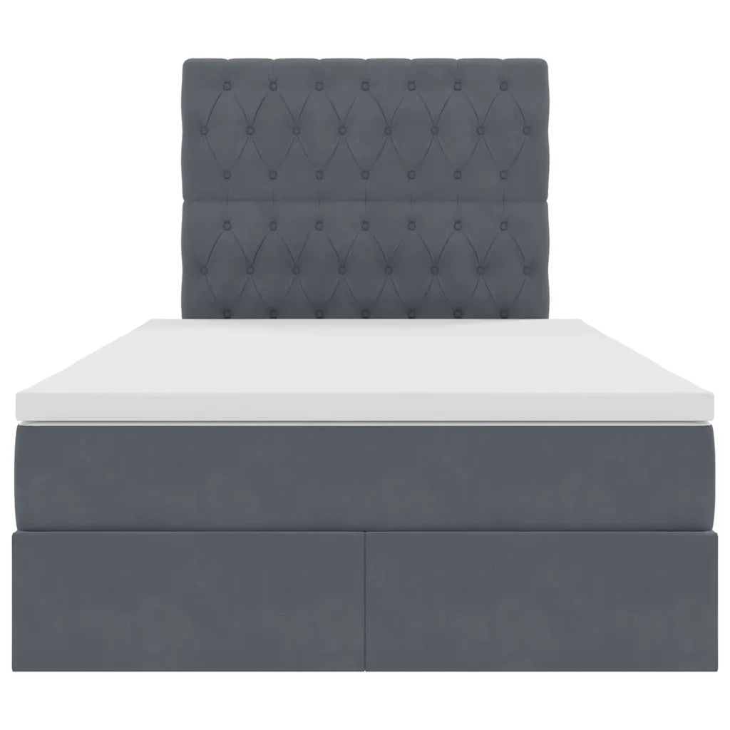 Letto con contenitore e materasso Grigio scuro 120 x 200 cm