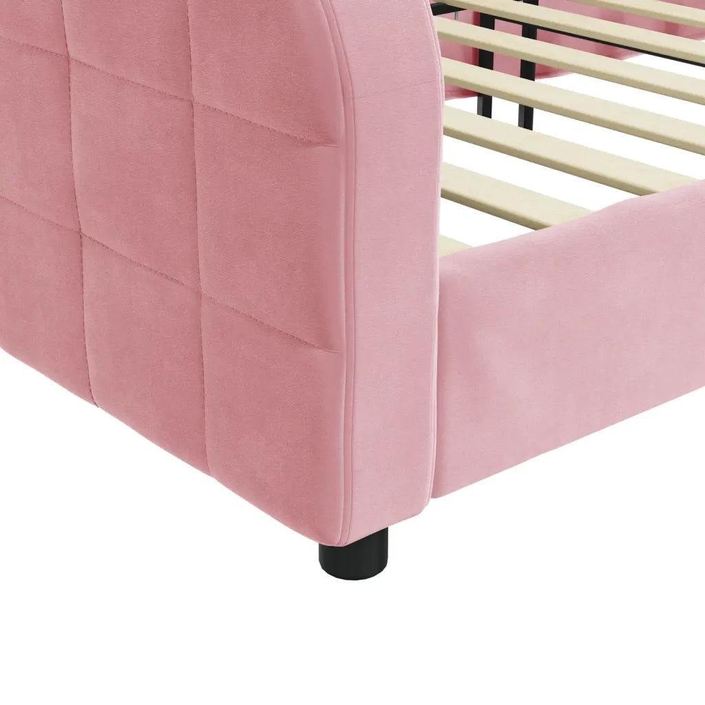 Letto da Giorno Rosa 80x200 cm in Velluto