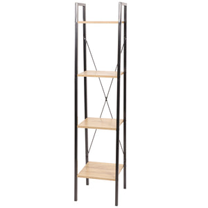 Tucson  - libreria in legno e metallo a 4 ripiani 34x32,5x148 cm