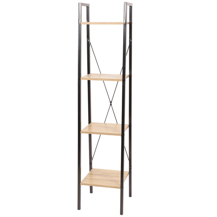 Tucson  - libreria in legno e metallo a 4 ripiani 34x32,5x148 cm