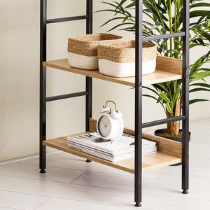 Tucson  - libreria in legno e metallo a 4 ripiani 60x27,6x126 cm