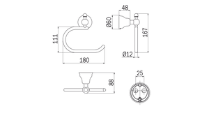 Portarotolo curvo Raffaella - Inda