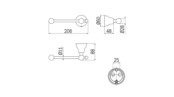Portarotolo cromo Raffaella - Inda