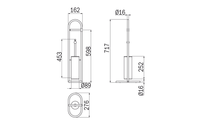 Piantana con portarotolo e portascopino cromo Raffaella - Inda