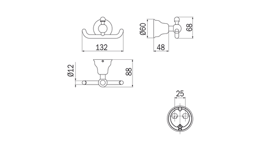 Appendiabiti doppio cromo Raffaella - Inda