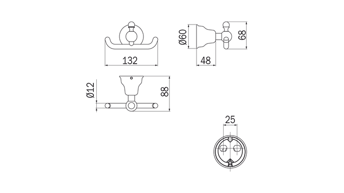 Appendiabiti doppio cromo Raffaella - Inda