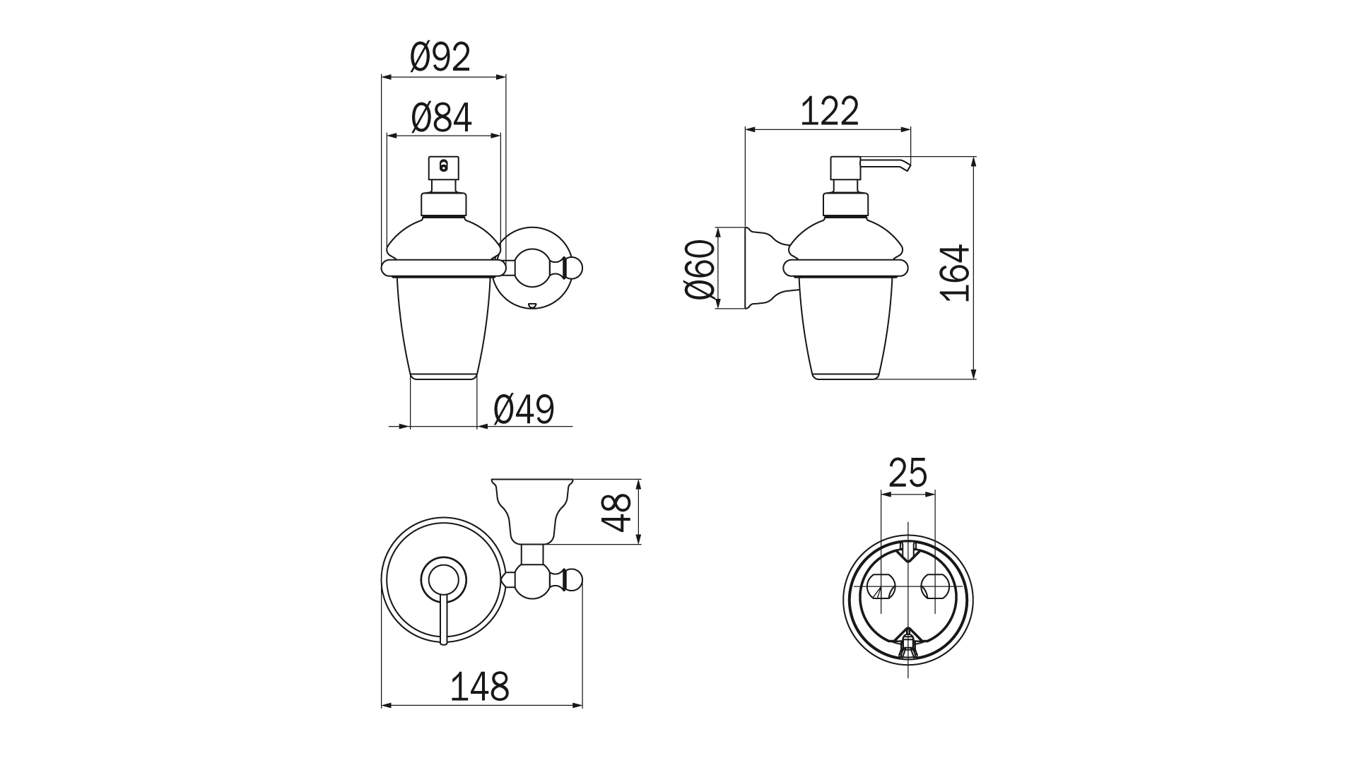 Spandisapone a parete cromo Raffaella - Inda