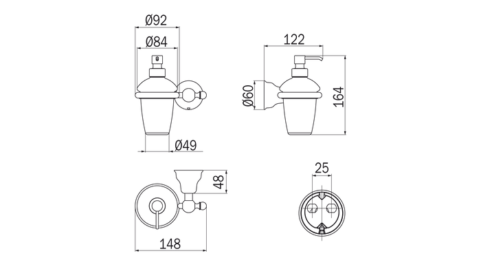 Spandisapone a parete cromo Raffaella - Inda