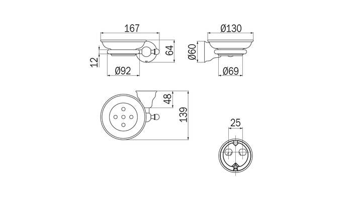 Portasapone a parete cromo Raffaella - Inda