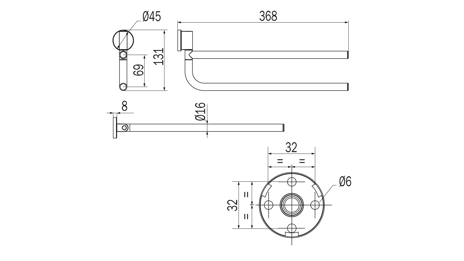 Portasalviette doppio a snodo serie One - Inda Finitura:: Oro Rosa