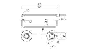 Portasalviette doppio serie One - Inda Finitura:: Bianco Opaco