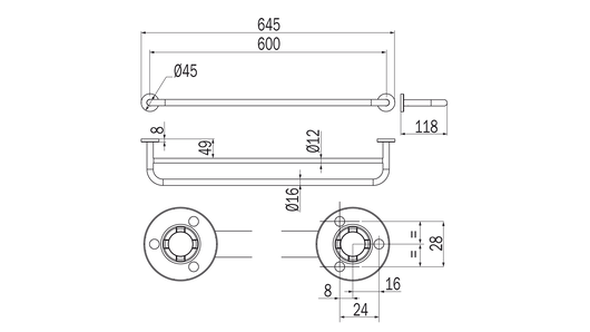 Portasalviette doppio serie One - Inda Finitura:: Oro Rosa