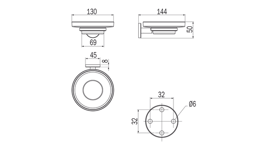 Portasapone a parete con bacinella serie One - Inda Finitura:: Oro Rosa