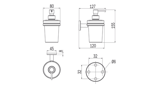 Spandisapone a parete One - Inda Finitura:: Nero Opaco